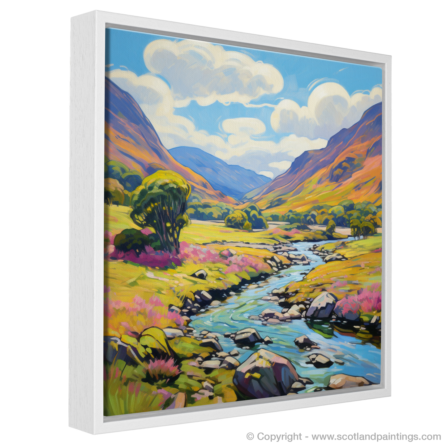 Painting and Art Print of Glen Feshie, Highlands in summer entitled "Summer Splendour of Glen Feshie".