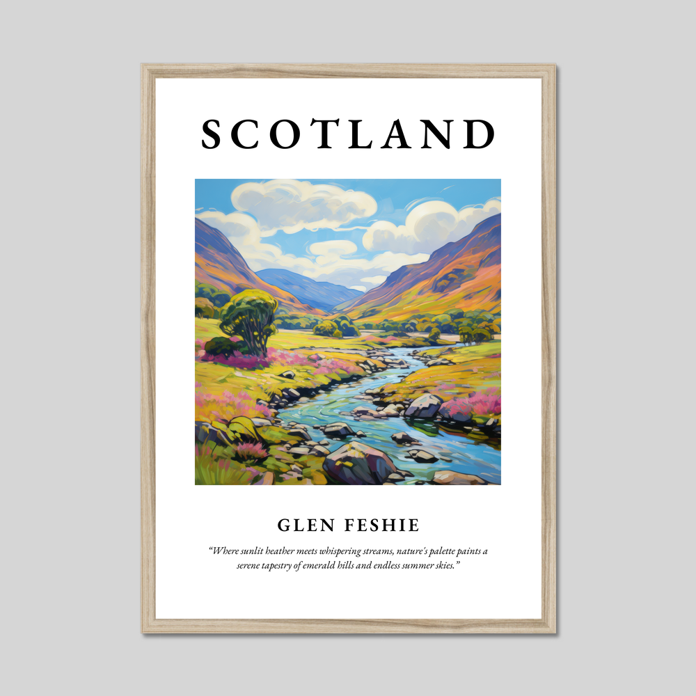 Poster in a natural frame with the word Scotland