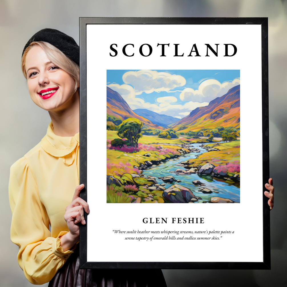 Person holding a poster of Glen Feshie