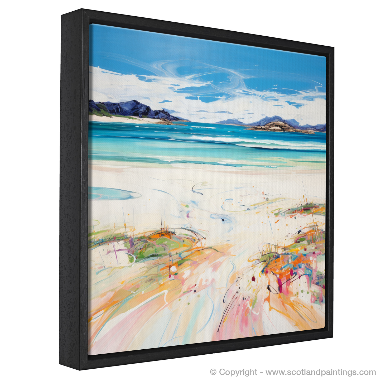 Painting and Art Print of Seilebost Beach, Isle of Harris in summer. Hebridean Summer Serenade: Seilebost Beach Essence.