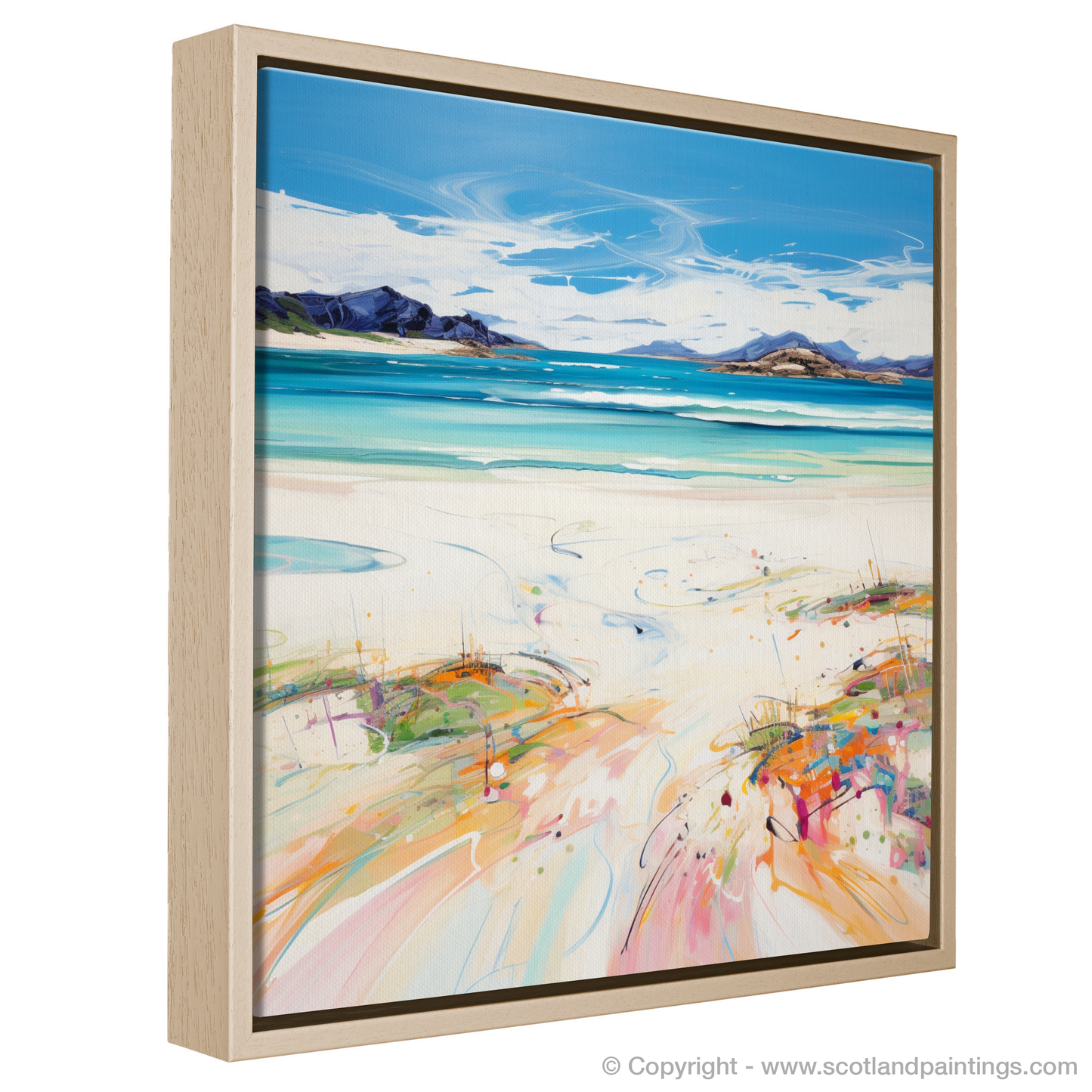 Painting and Art Print of Seilebost Beach, Isle of Harris in summer. Hebridean Summer Serenade: Seilebost Beach Essence.