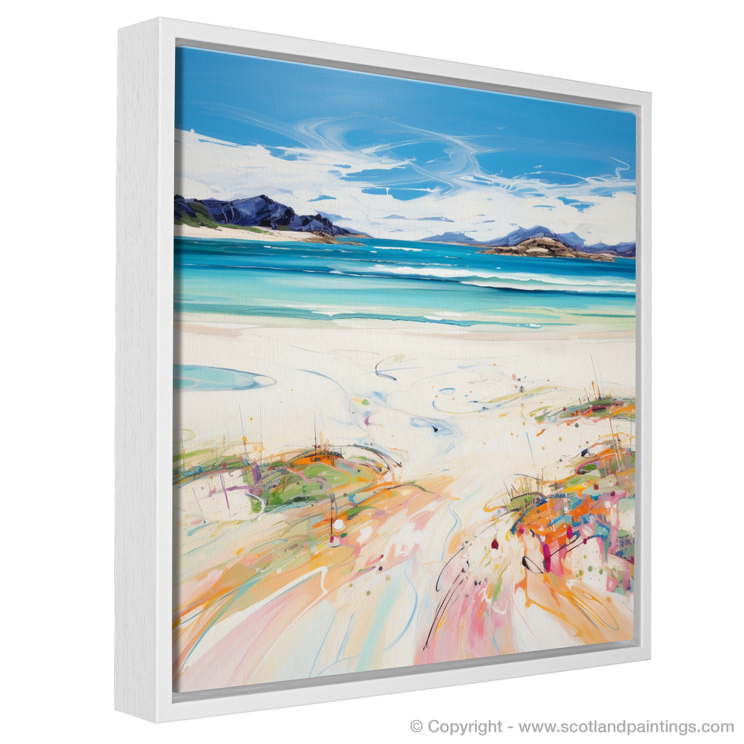 Painting and Art Print of Seilebost Beach, Isle of Harris in summer. Hebridean Summer Serenade: Seilebost Beach Essence.