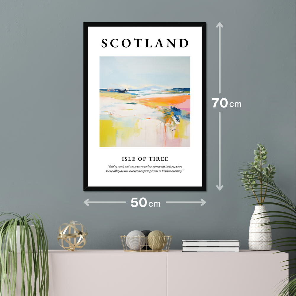 Poster of Isle of Tiree hanging on a wall