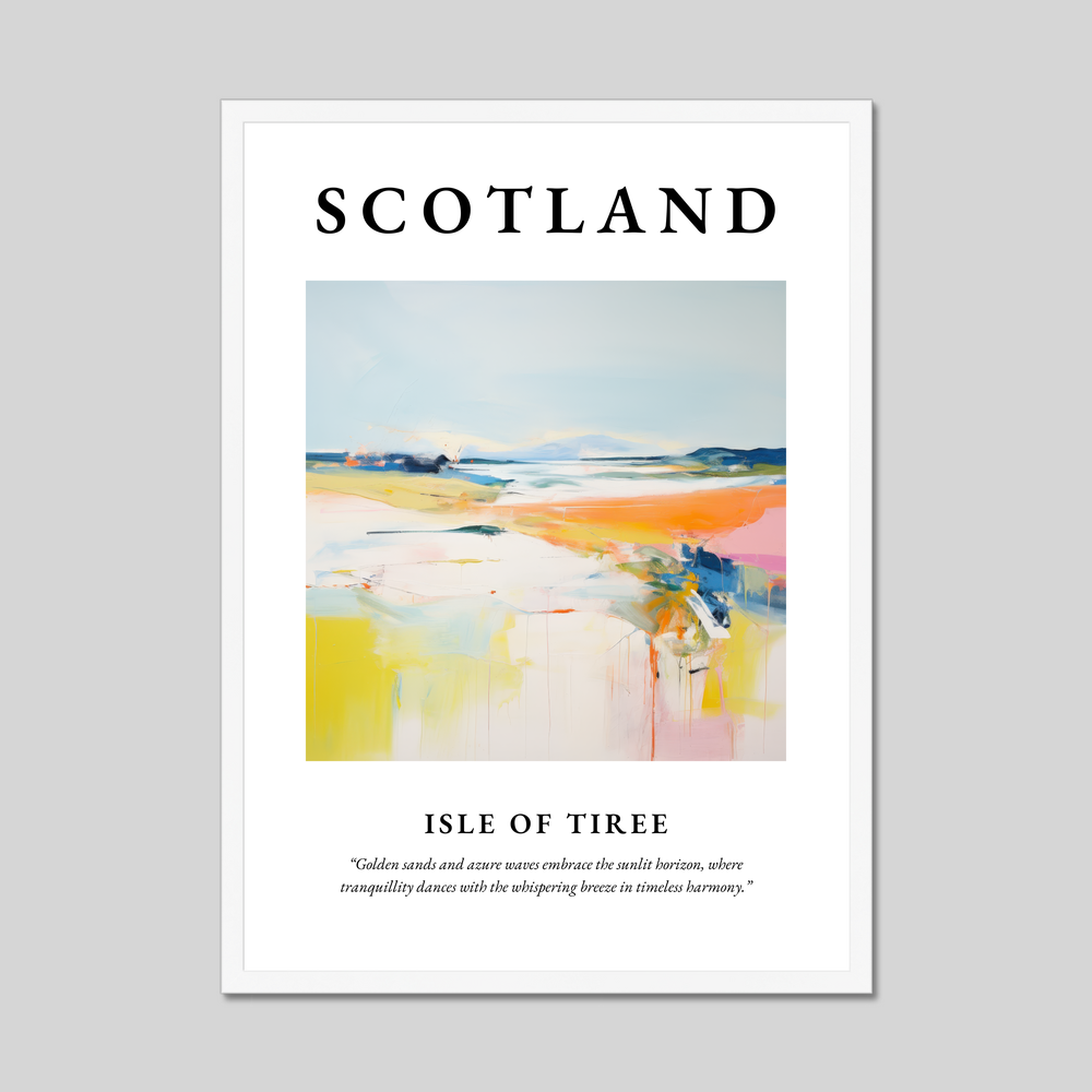 Poster in a white frame with the word Scotland