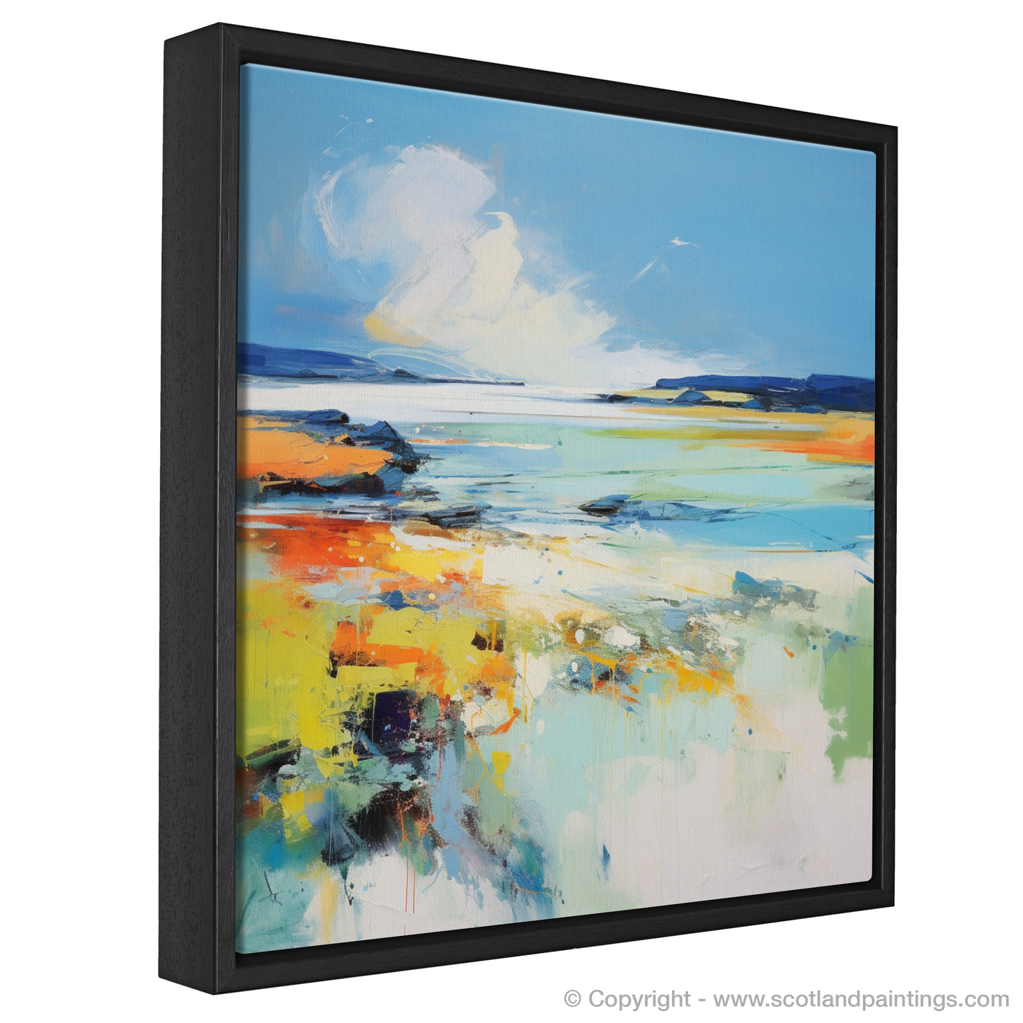 Painting and Art Print of Isle of Tiree, Inner Hebrides in summer entitled "Summer Symphony: Tiree's Vibrant Abstraction".