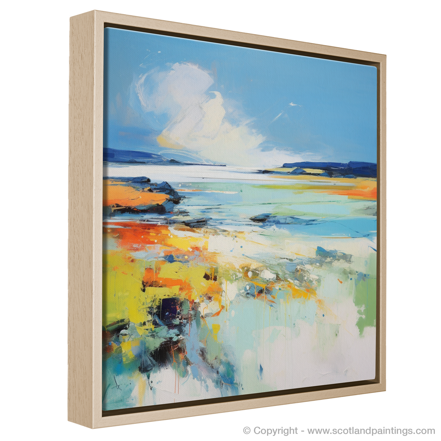 Painting and Art Print of Isle of Tiree, Inner Hebrides in summer entitled "Summer Symphony: Tiree's Vibrant Abstraction".