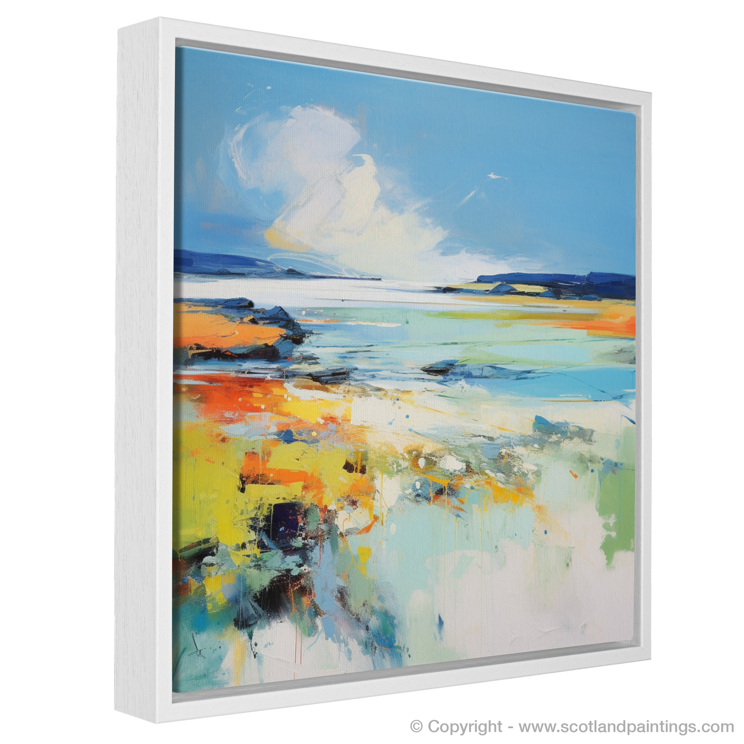 Painting and Art Print of Isle of Tiree, Inner Hebrides in summer entitled "Summer Symphony: Tiree's Vibrant Abstraction".