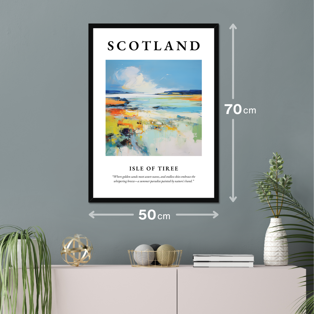 Poster of Isle of Tiree hanging on a wall