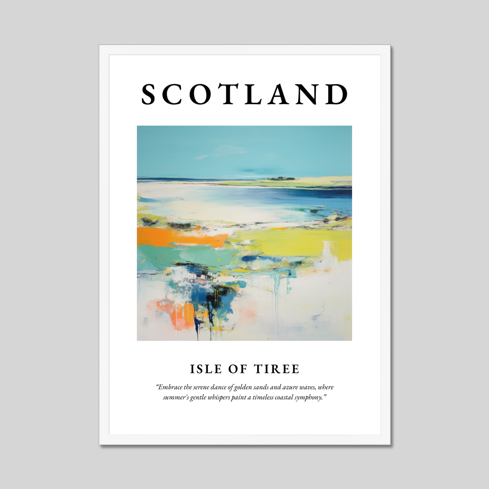 Poster in a white frame with the word Scotland