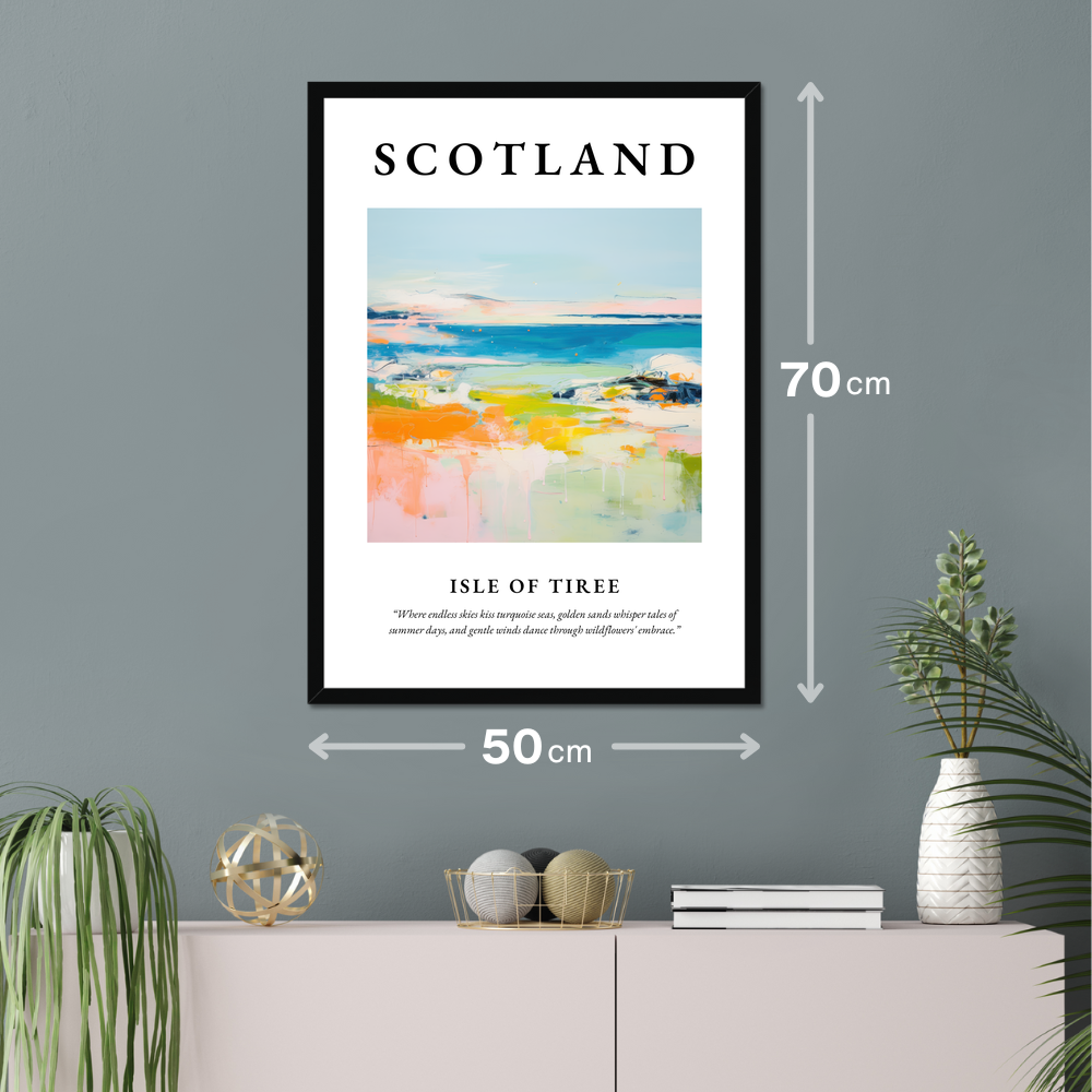 Poster of Isle of Tiree hanging on a wall