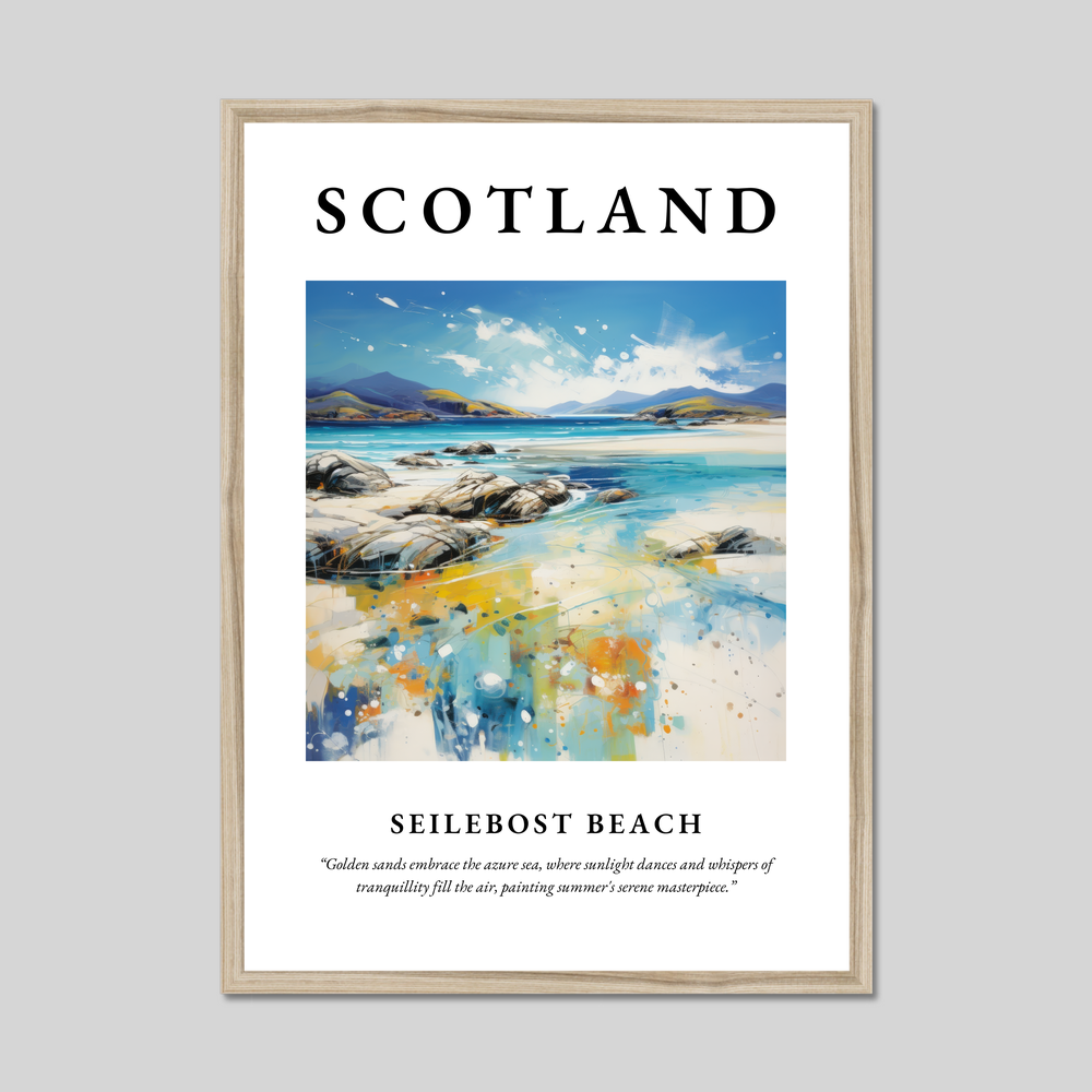 Poster in a natural frame with the word Scotland