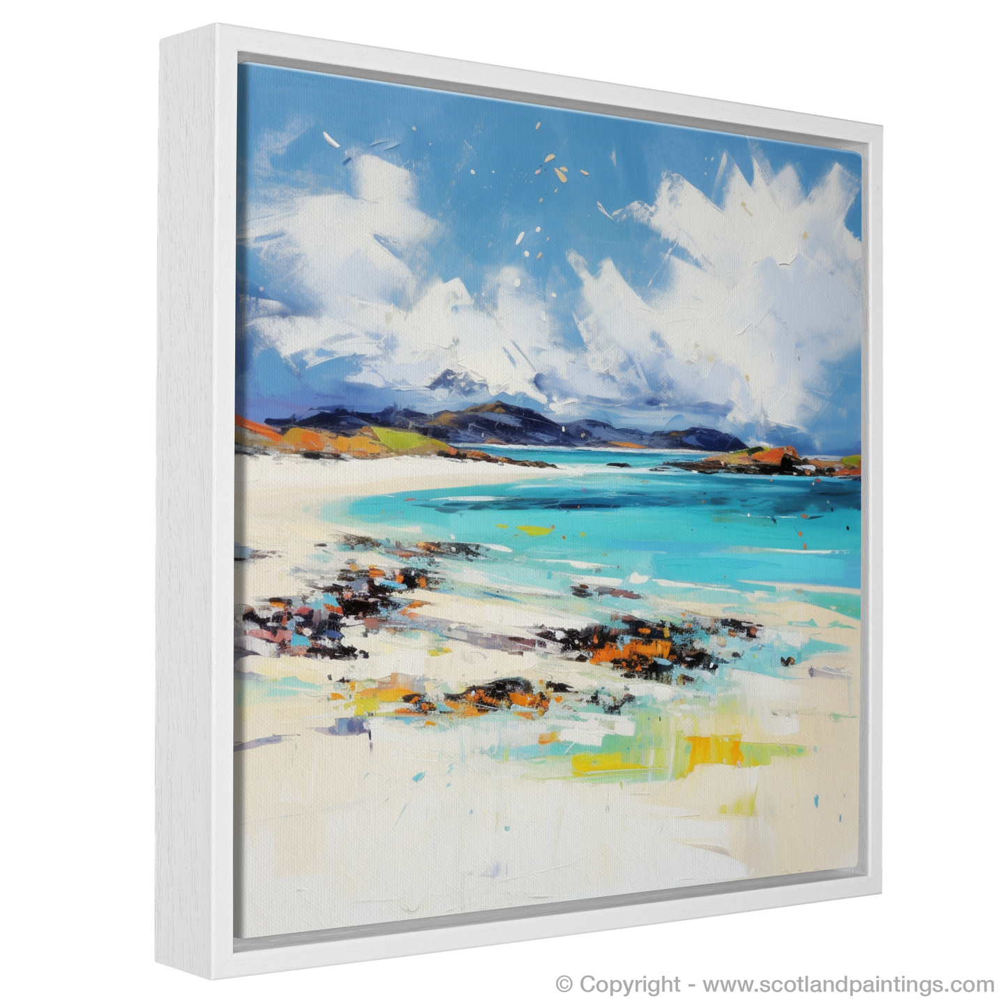 Painting and Art Print of Seilebost Beach, Isle of Harris in summer. Summer Serenade at Seilebost Beach.