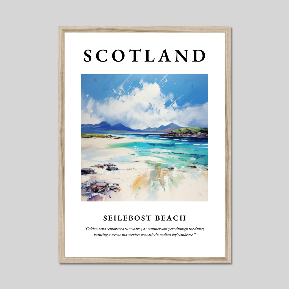 Poster in a natural frame with the word Scotland