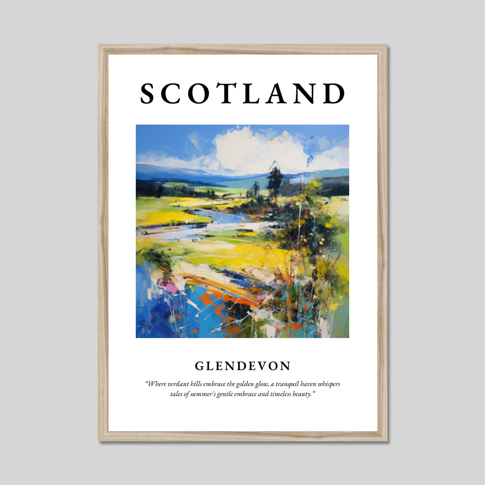 Poster in a natural frame with the word Scotland