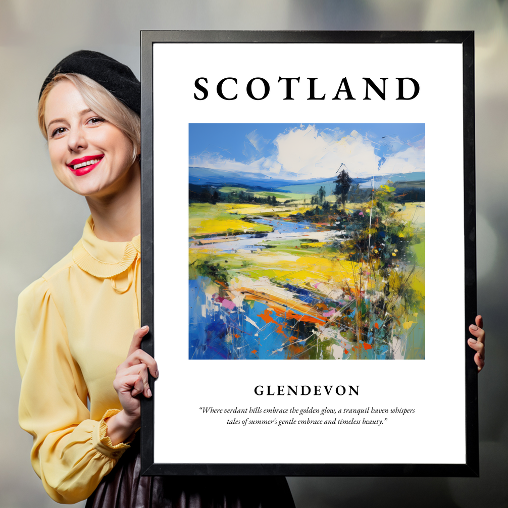 Person holding a poster of Glendevon