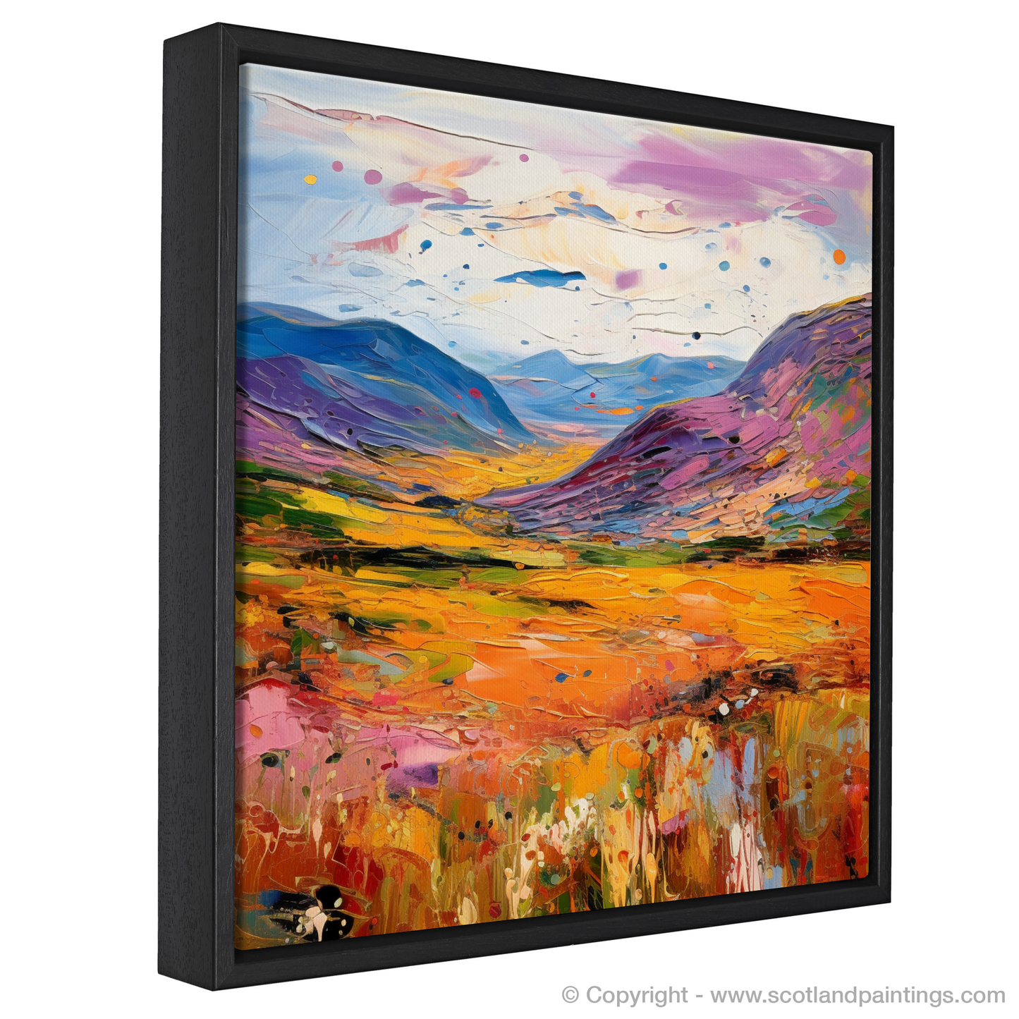 Painting and Art Print of Glen Roy, Highlands in summer entitled "Summer's Radiance in Glen Roy Highlands".