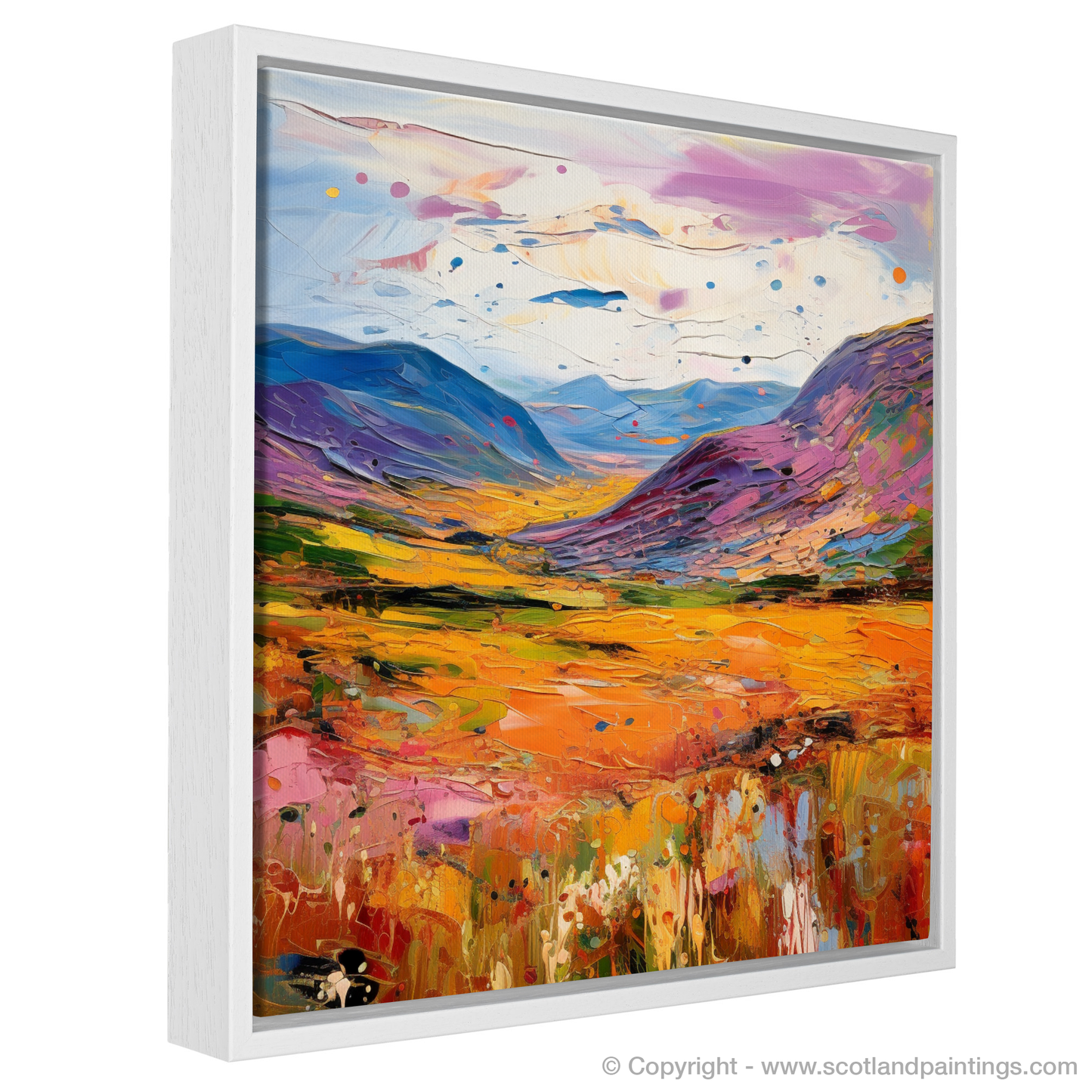 Painting and Art Print of Glen Roy, Highlands in summer entitled "Summer's Radiance in Glen Roy Highlands".