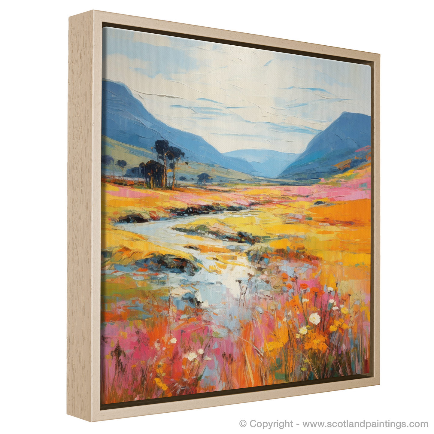 Painting and Art Print of Glen Roy, Highlands in summer entitled "Summer Splendour of Glen Roy Highlands".