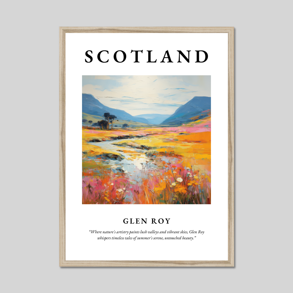 Poster in a natural frame with the word Scotland