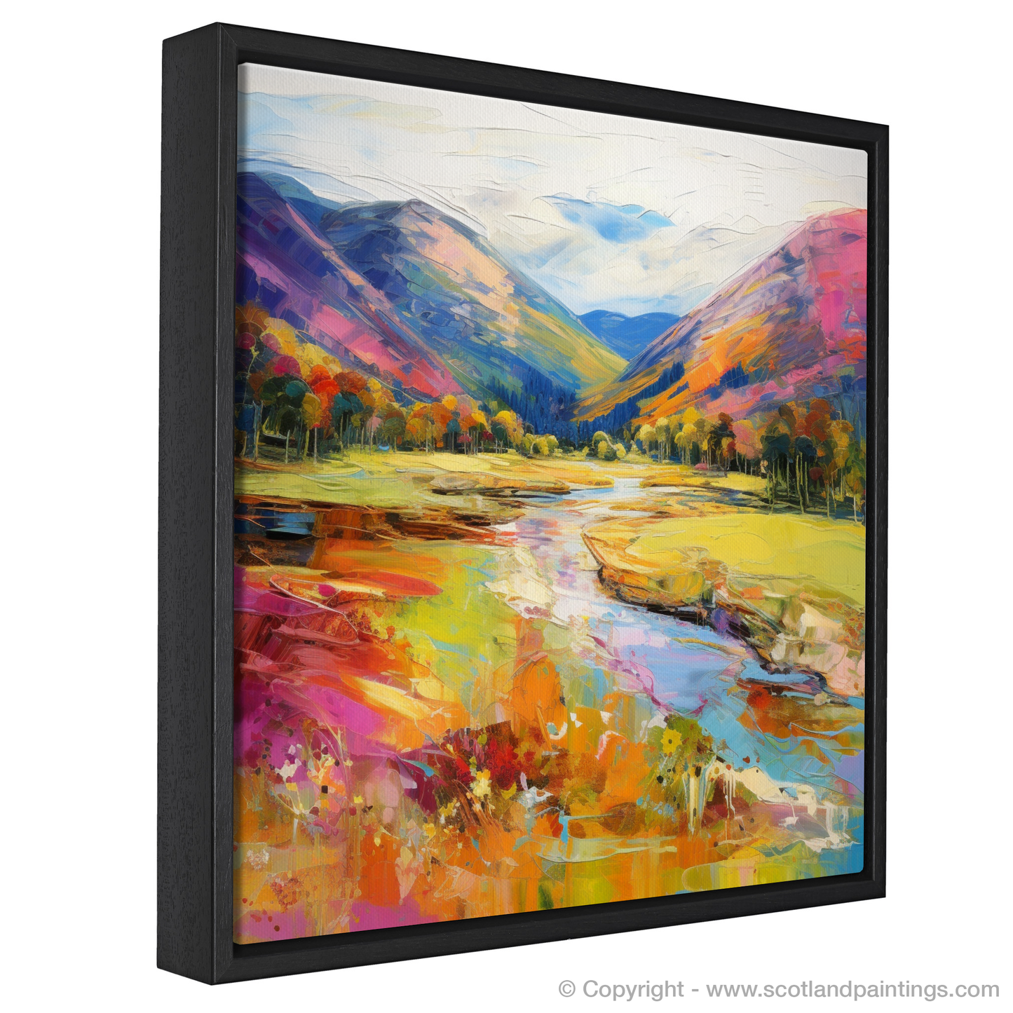 Painting and Art Print of Glen Roy, Highlands in summer entitled "Summer Splendour of Glen Roy Highlands".