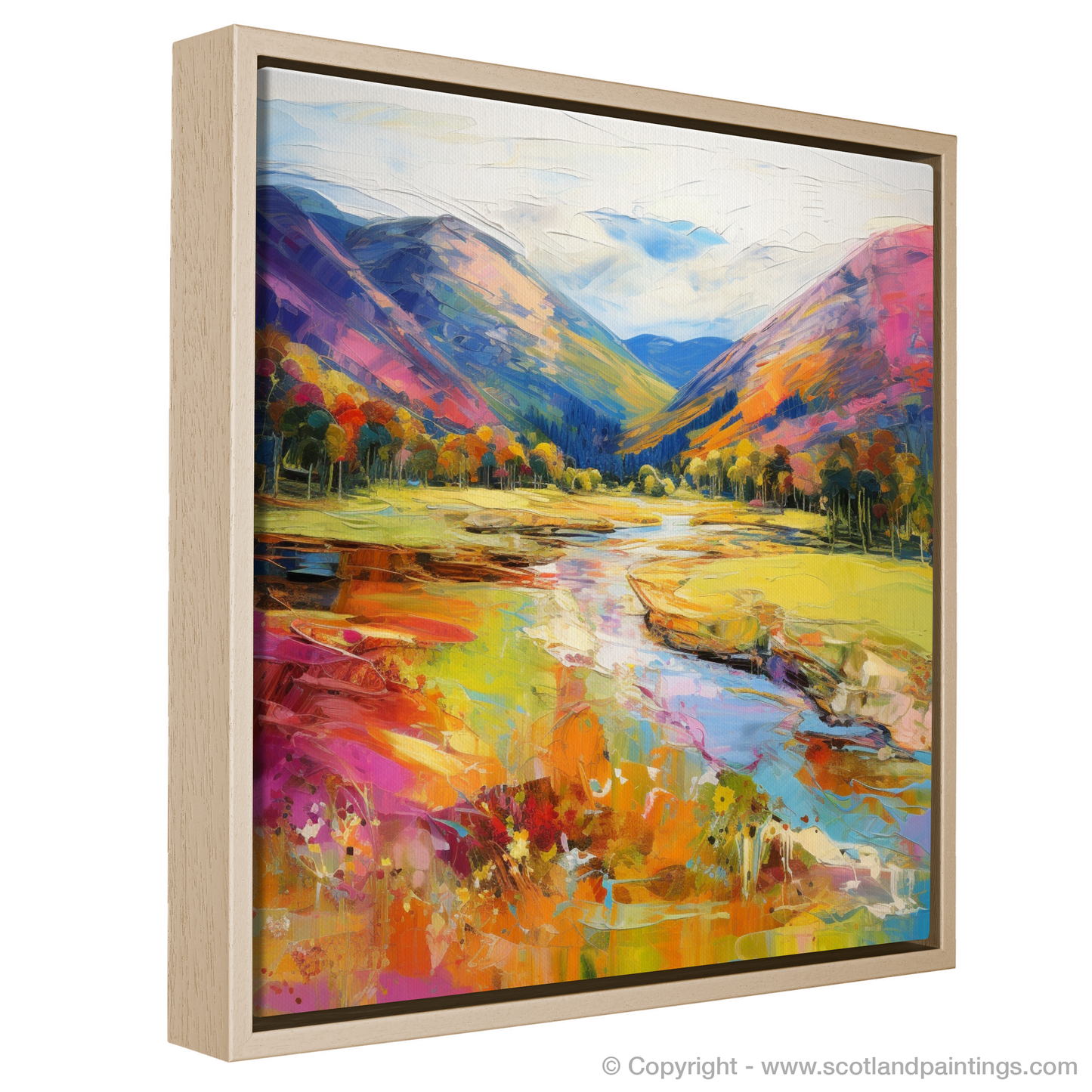 Painting and Art Print of Glen Roy, Highlands in summer entitled "Summer Splendour of Glen Roy Highlands".