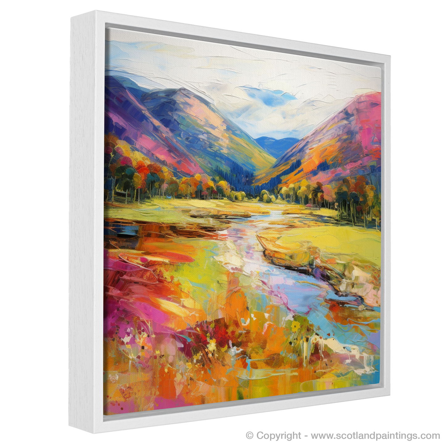 Painting and Art Print of Glen Roy, Highlands in summer entitled "Summer Splendour of Glen Roy Highlands".