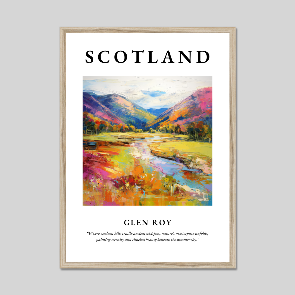 Poster in a natural frame with the word Scotland