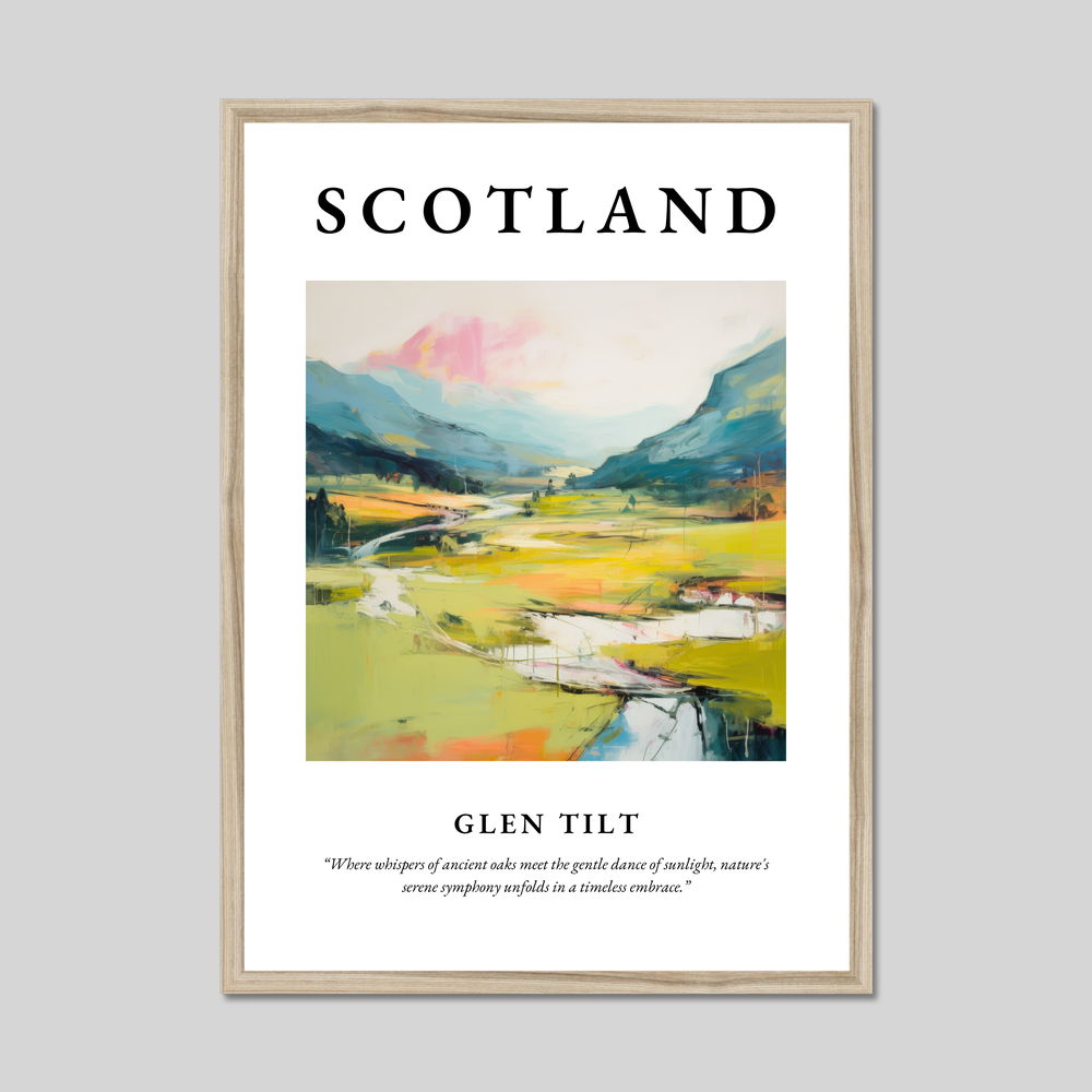 Poster in a natural frame with the word Scotland