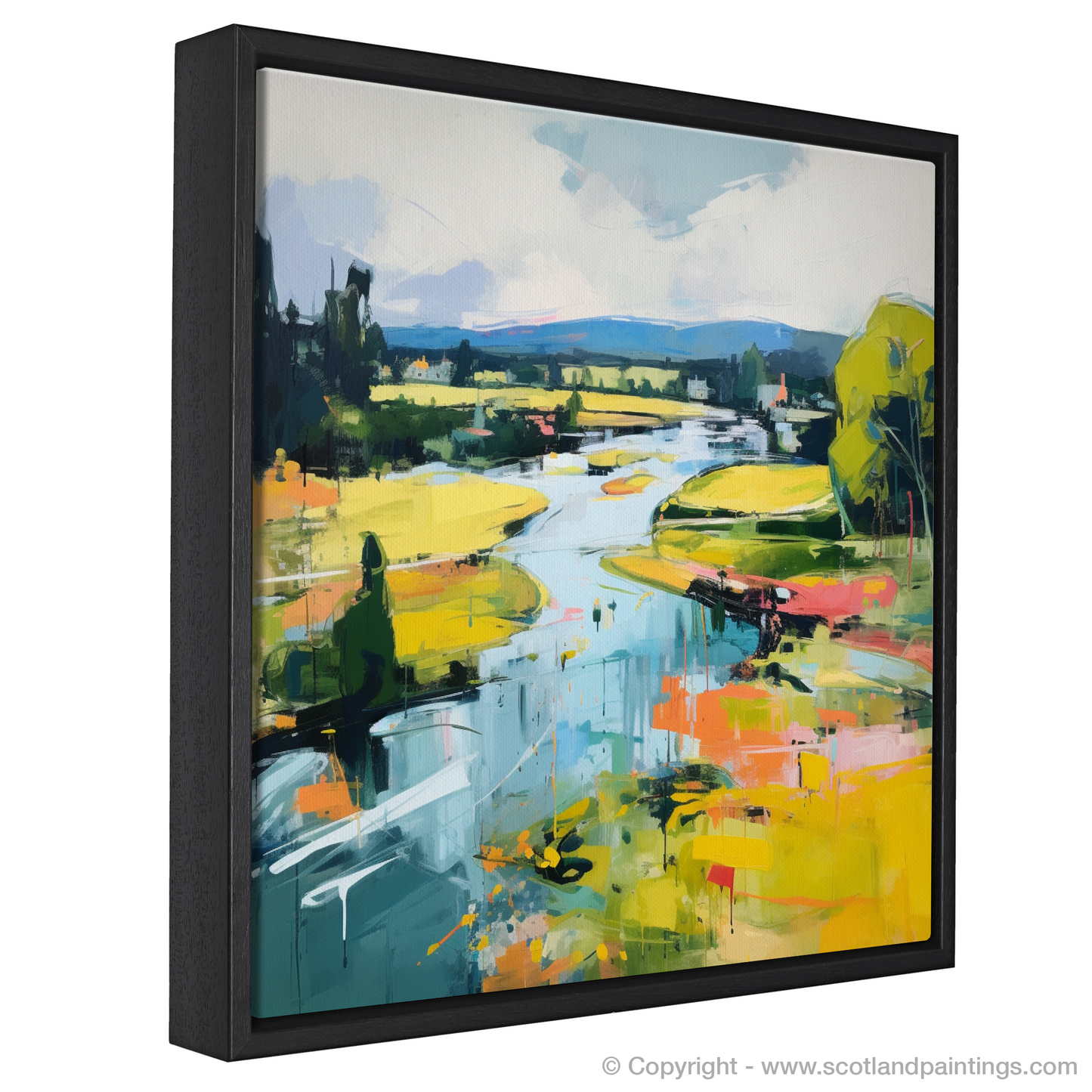 Painting and Art Print of River Tay, Perthshire in summer entitled "Summer Serenity by the River Tay".