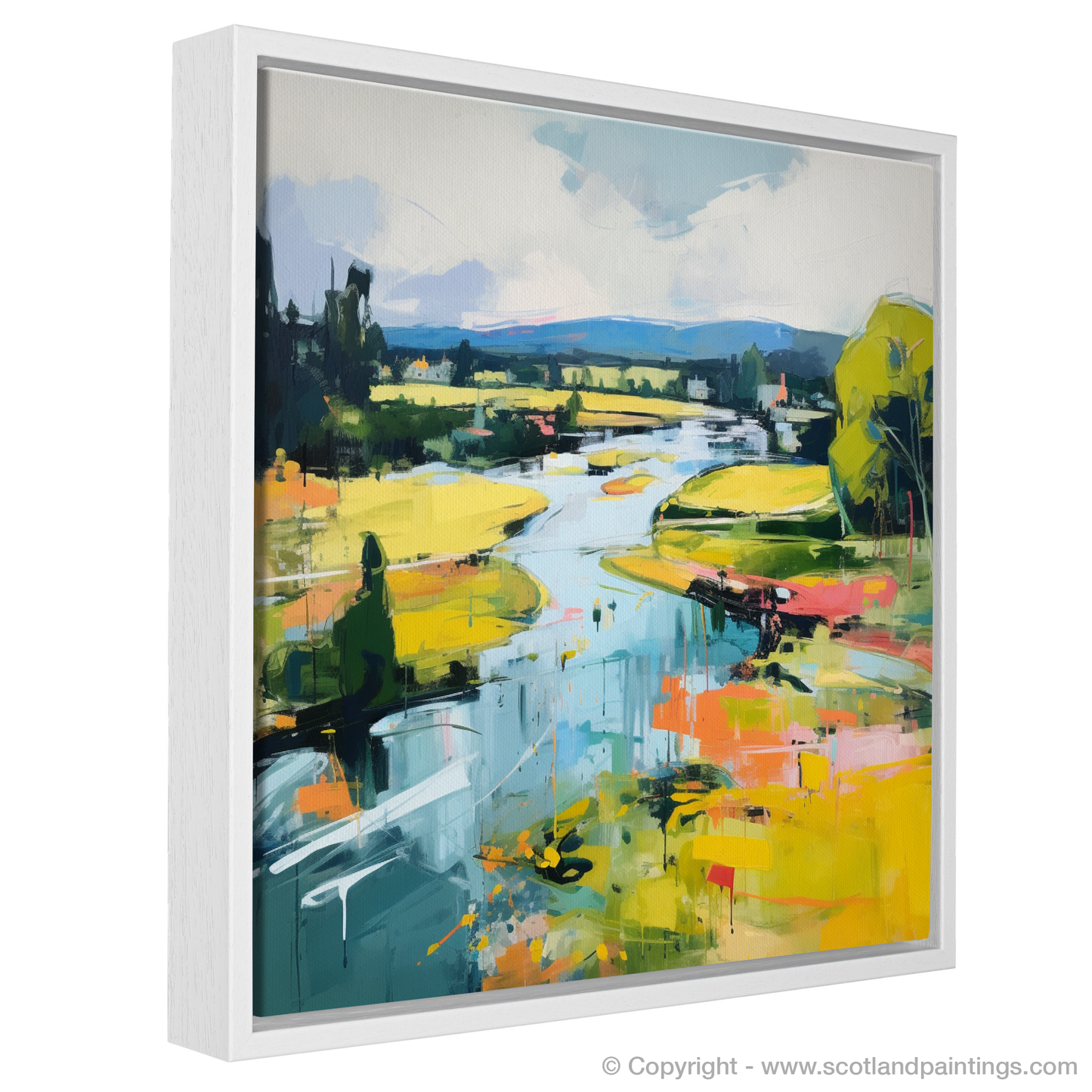 Painting and Art Print of River Tay, Perthshire in summer entitled "Summer Serenity by the River Tay".