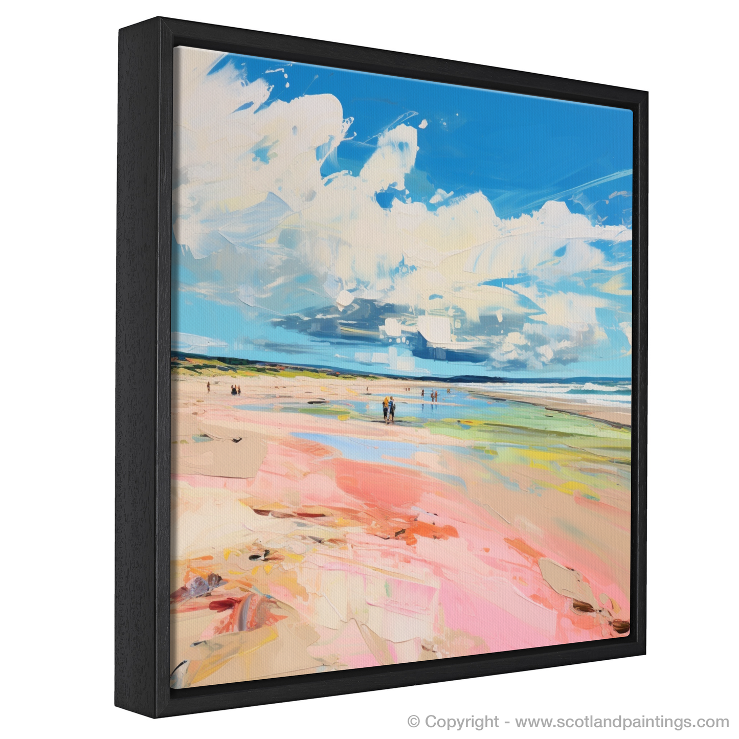 Painting and Art Print of Longniddry Beach, East Lothian in summer entitled "Summer Bliss at Longniddry Beach".