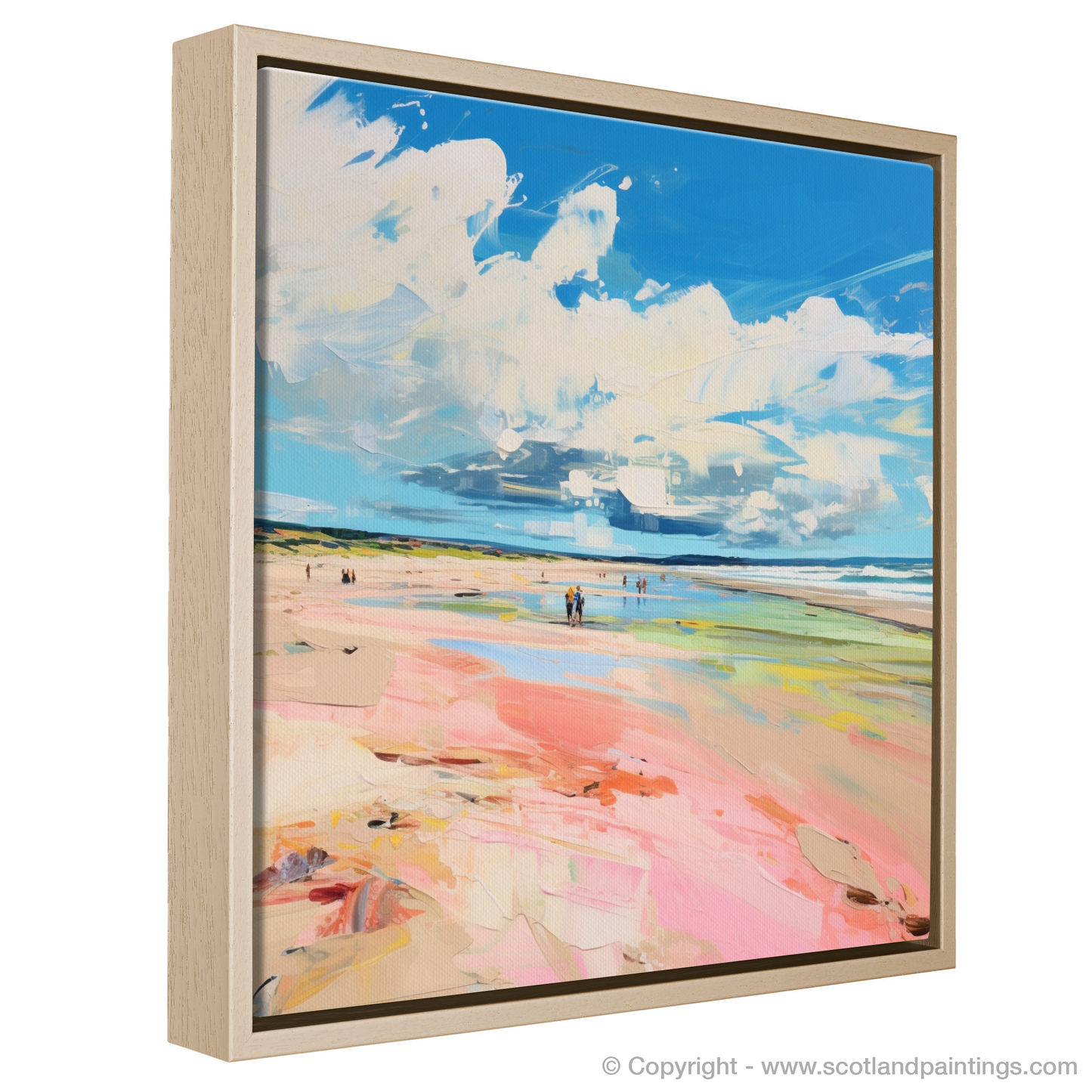 Painting and Art Print of Longniddry Beach, East Lothian in summer entitled "Summer Bliss at Longniddry Beach".