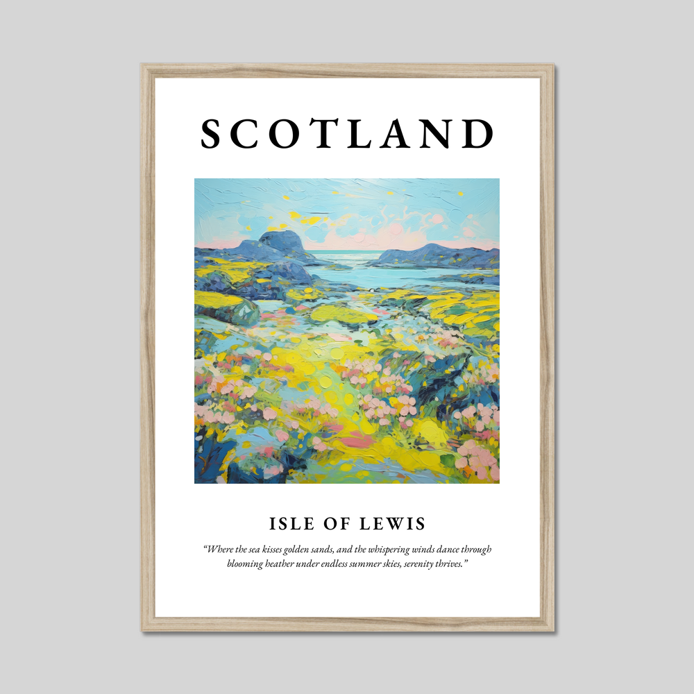 Poster in a natural frame with the word Scotland