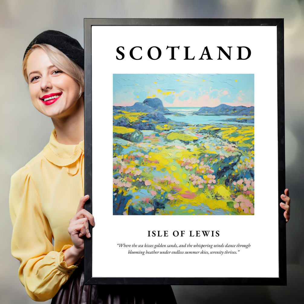 Person holding a poster of Isle of Lewis