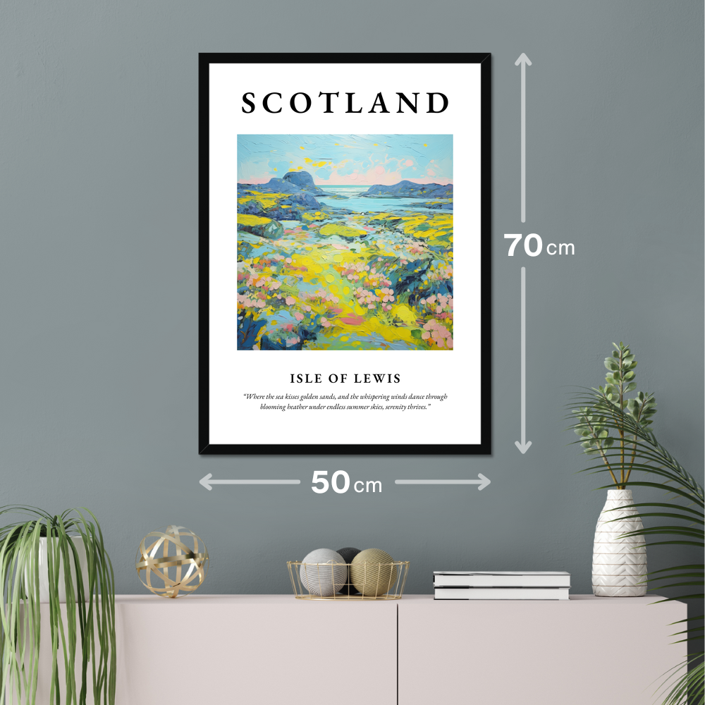 Poster of Isle of Lewis hanging on a wall