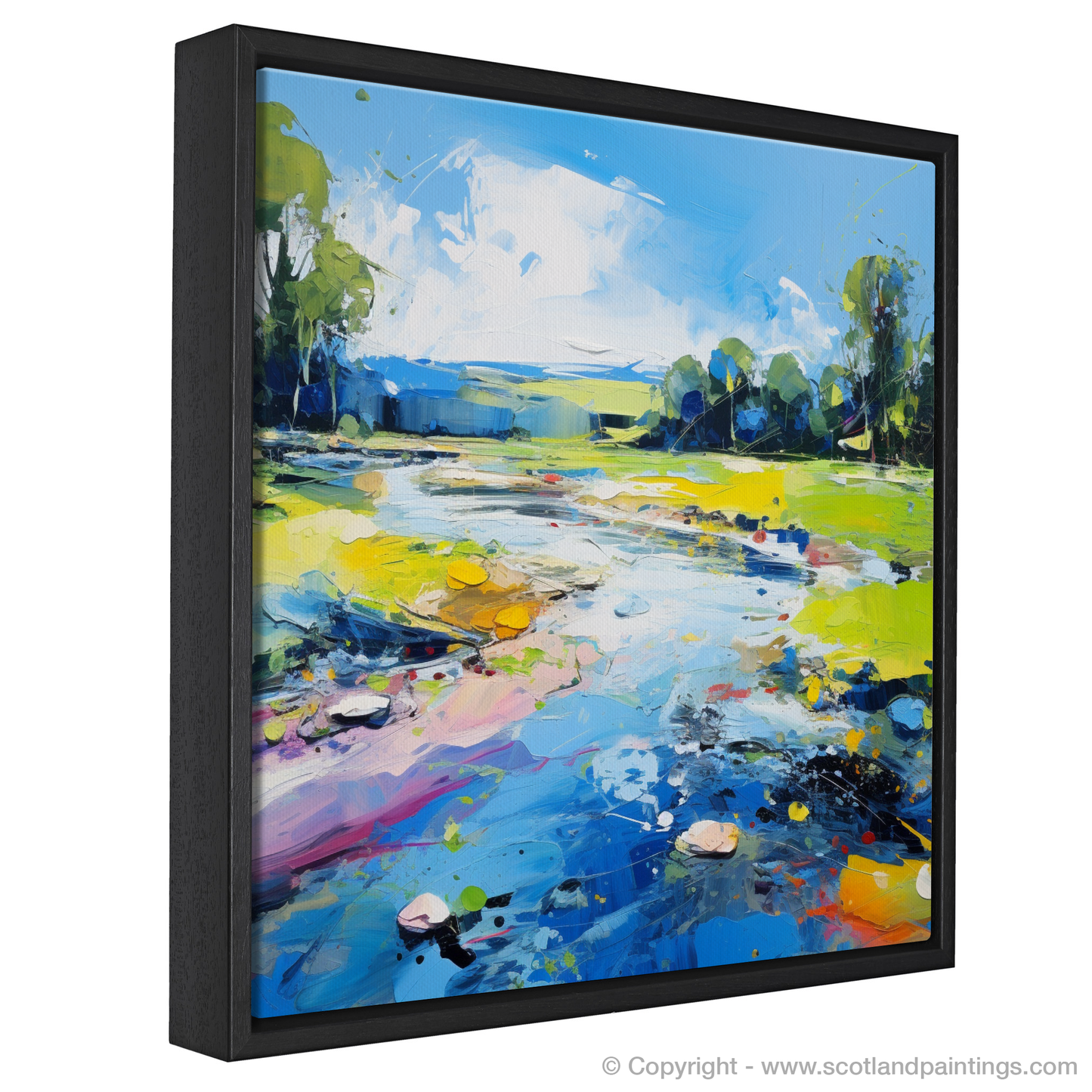 Painting and Art Print of River Dee, Aberdeenshire in summer entitled "Summer Rhapsody on the River Dee".