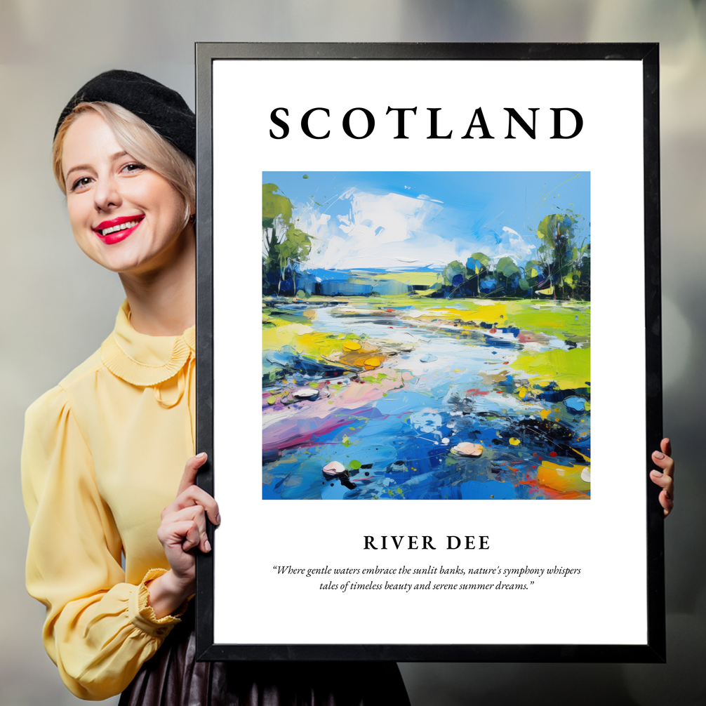 Person holding a poster of River Dee