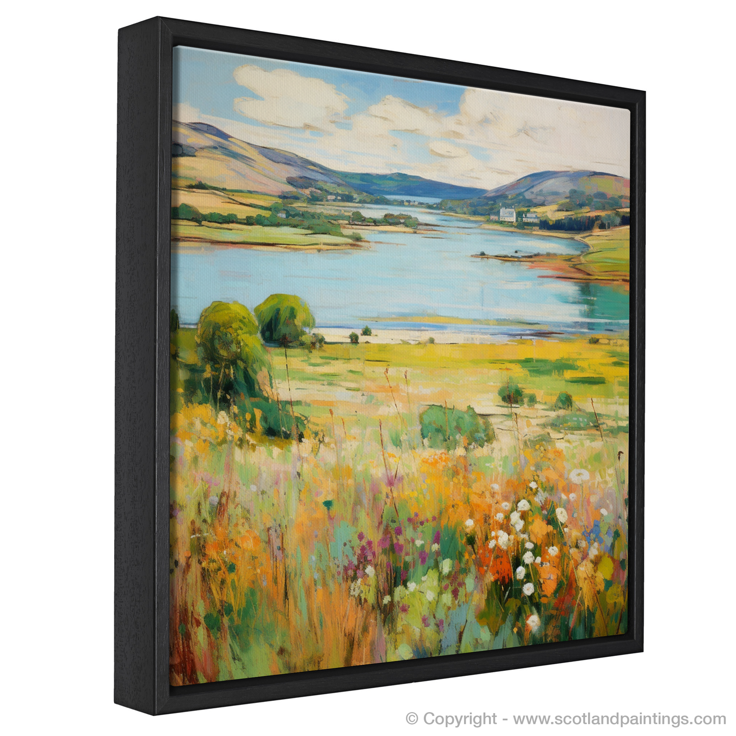 Painting and Art Print of Loch Leven, Perth and Kinross in summer entitled "Summer Serenity at Loch Leven".