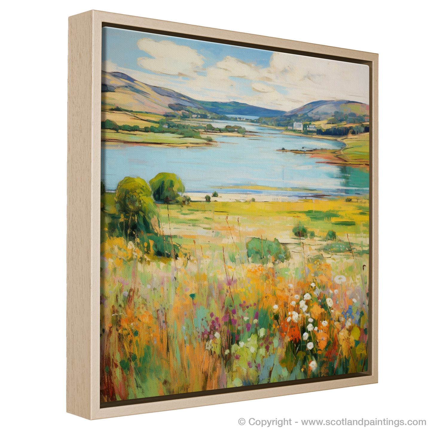 Painting and Art Print of Loch Leven, Perth and Kinross in summer entitled "Summer Serenity at Loch Leven".