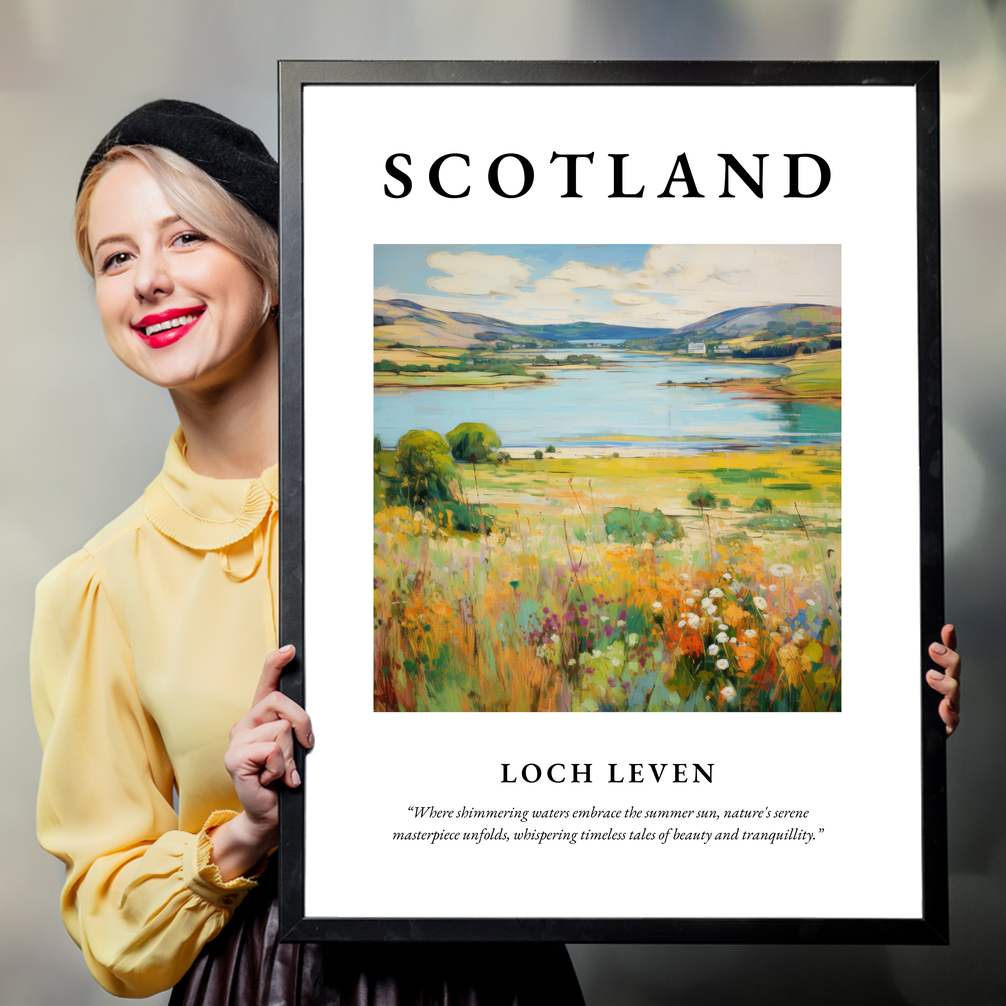 Person holding a poster of Loch Leven