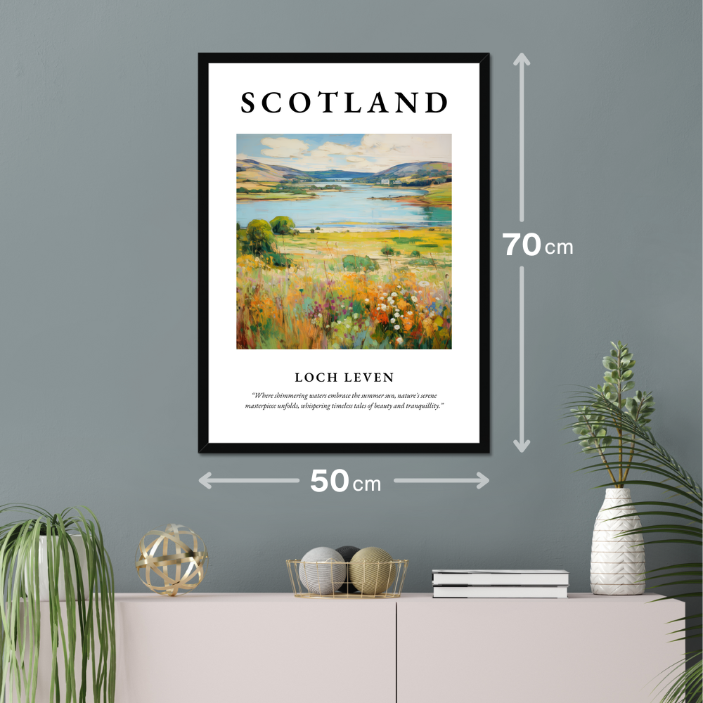 Poster of Loch Leven hanging on a wall