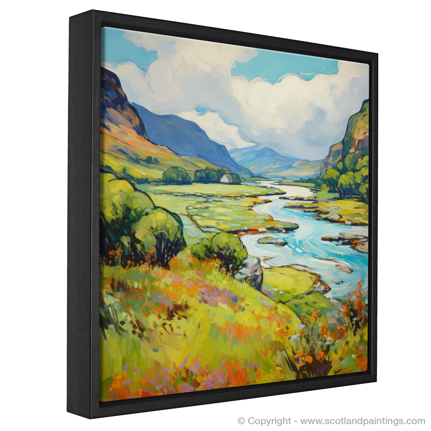 Painting and Art Print of Glen Falloch, Argyll and Bute in summer entitled "Summer Vibrance of Glen Falloch".