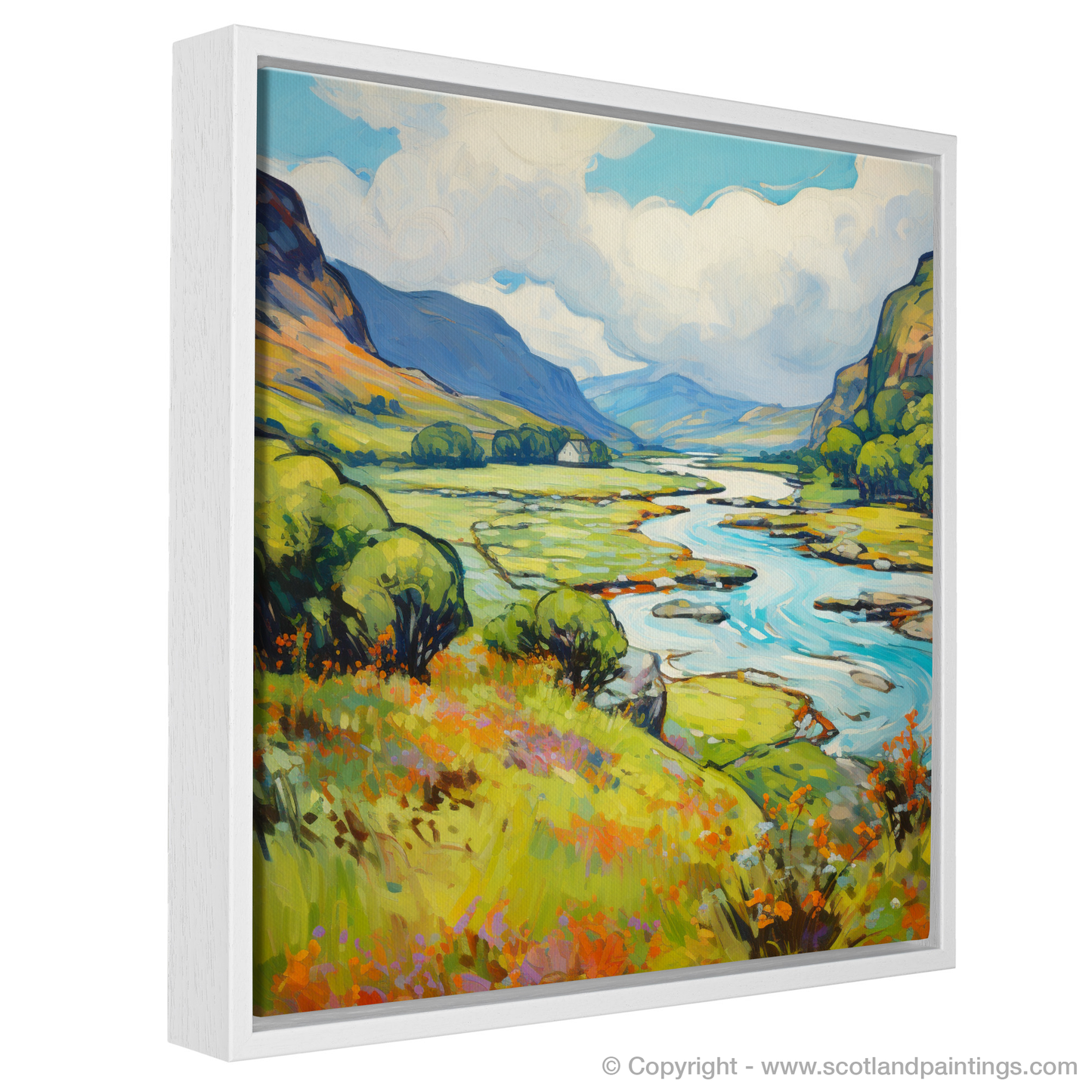 Painting and Art Print of Glen Falloch, Argyll and Bute in summer entitled "Summer Vibrance of Glen Falloch".