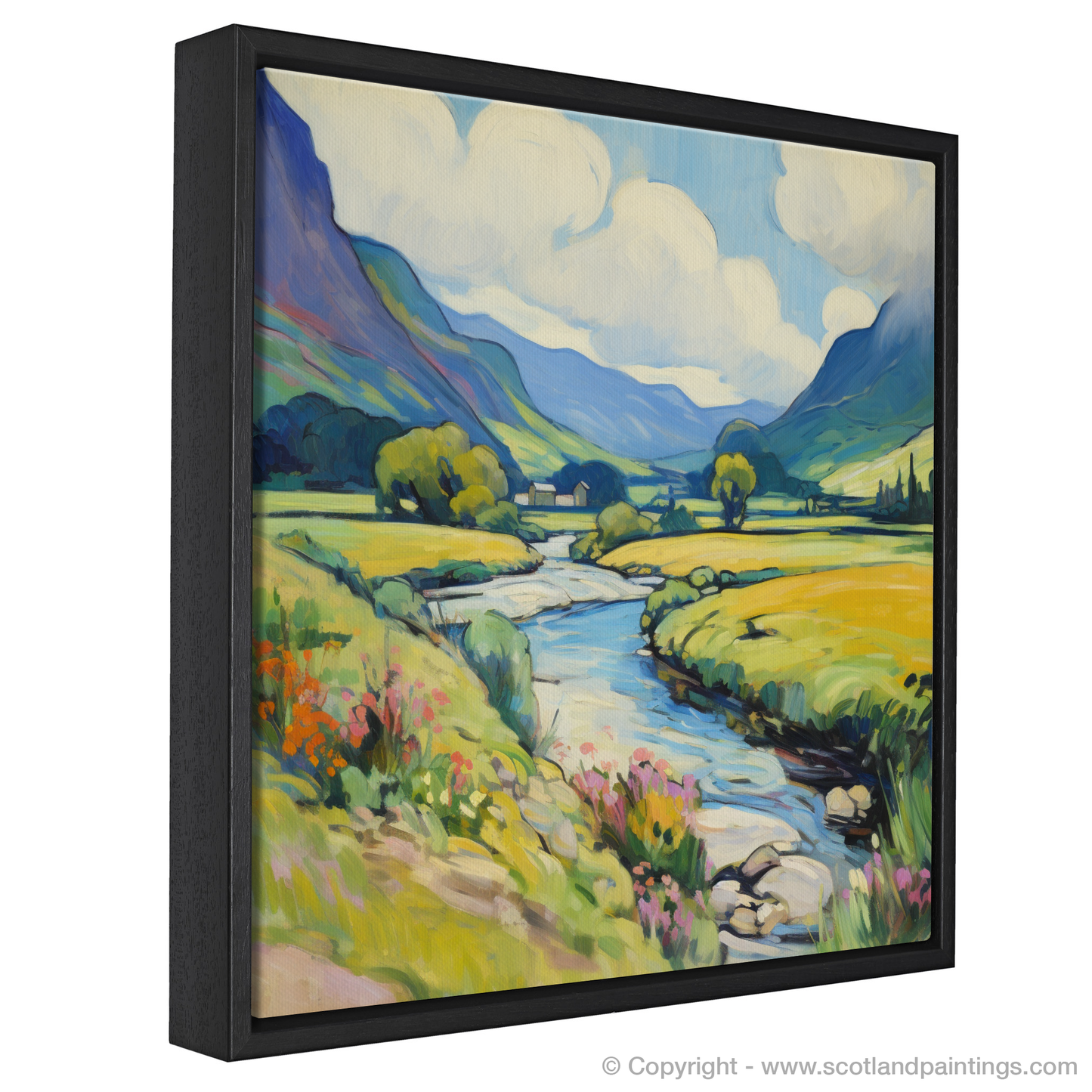 Painting and Art Print of Glen Falloch, Argyll and Bute in summer entitled "Summer Rhapsody in Glen Falloch".