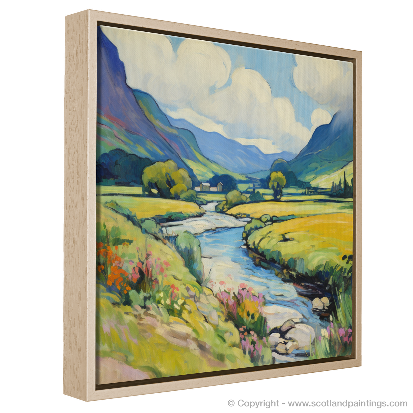 Painting and Art Print of Glen Falloch, Argyll and Bute in summer entitled "Summer Rhapsody in Glen Falloch".