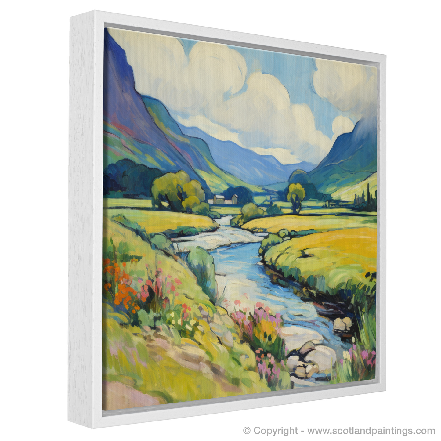 Painting and Art Print of Glen Falloch, Argyll and Bute in summer entitled "Summer Rhapsody in Glen Falloch".