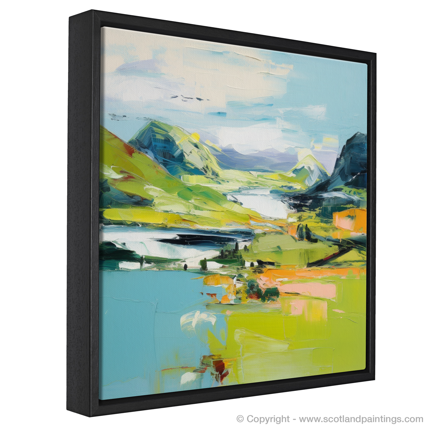 Painting and Art Print of Loch Glencoul, Sutherland in summer entitled "Summer Splendour at Loch Glencoul".