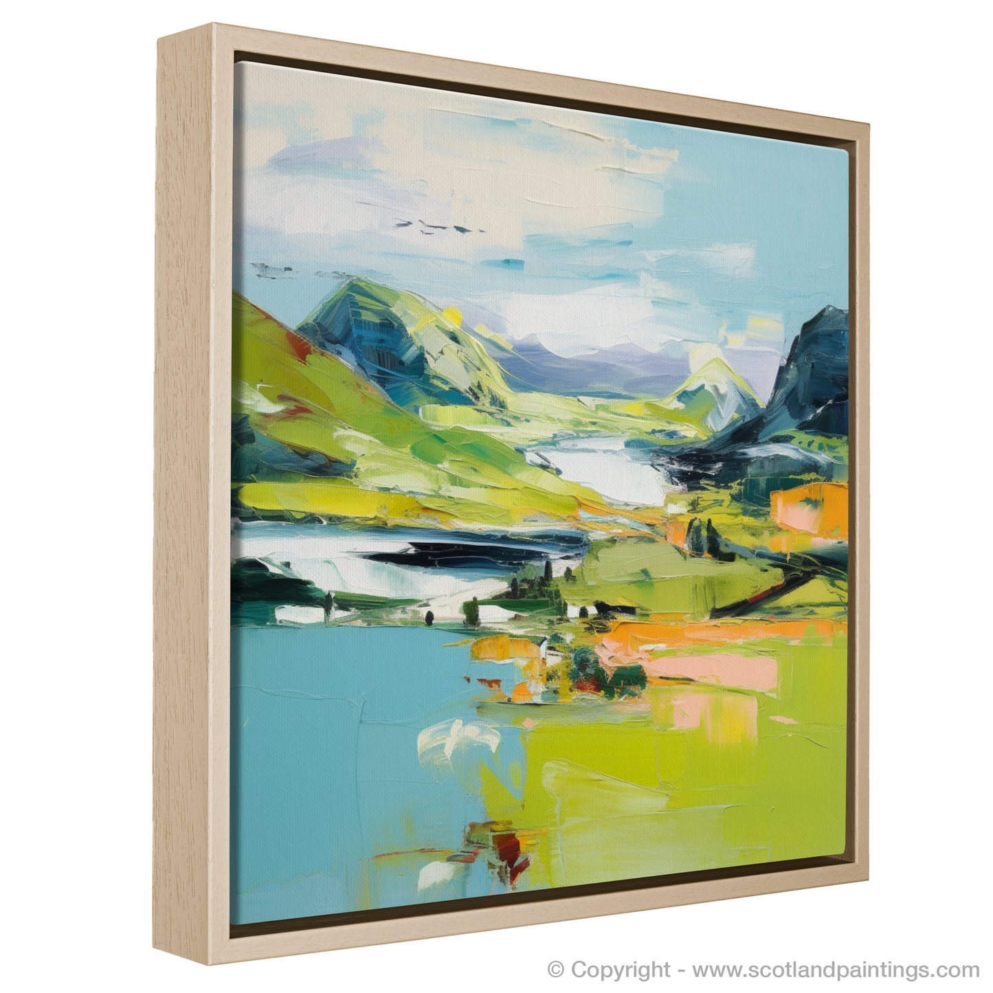 Painting and Art Print of Loch Glencoul, Sutherland in summer entitled "Summer Splendour at Loch Glencoul".