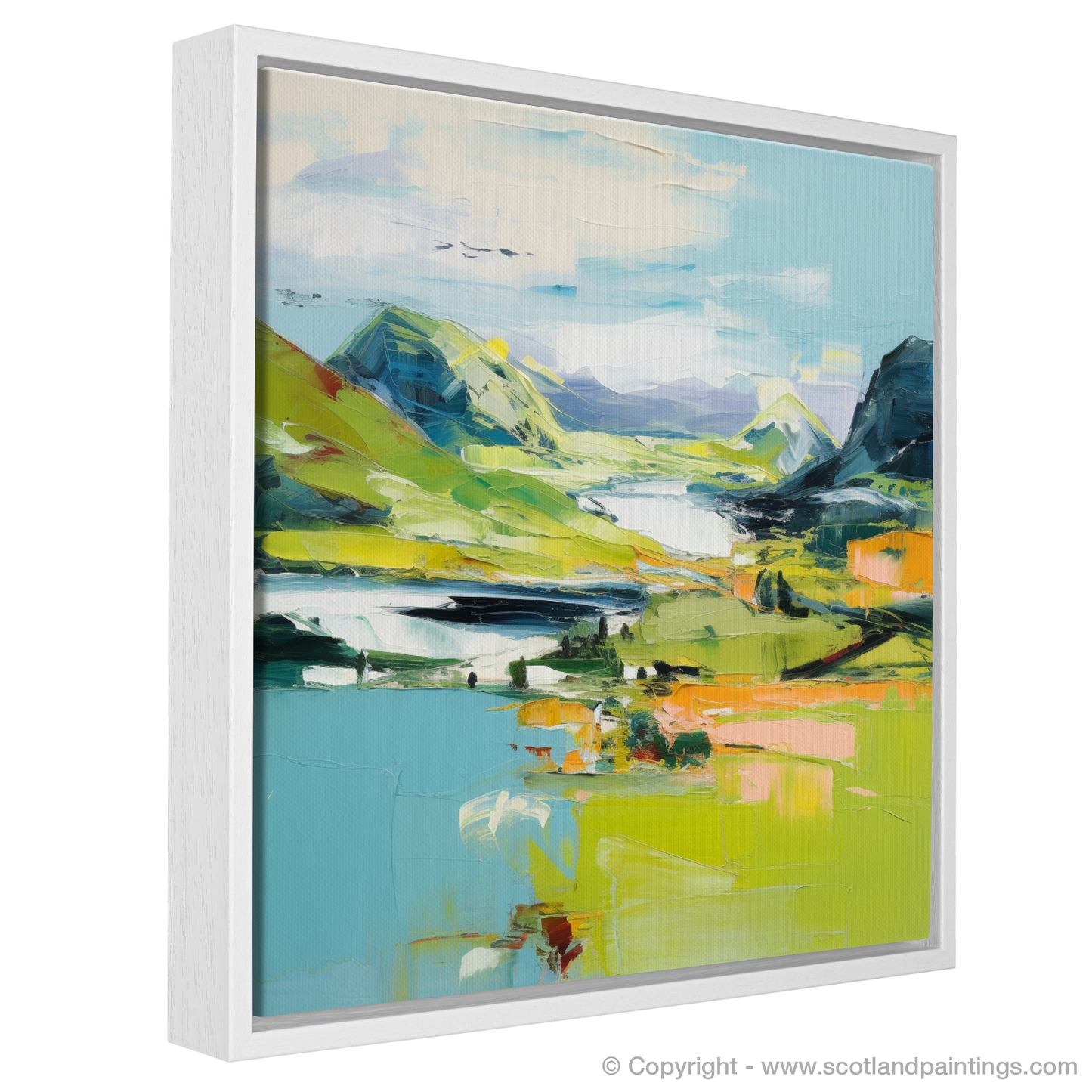 Painting and Art Print of Loch Glencoul, Sutherland in summer entitled "Summer Splendour at Loch Glencoul".