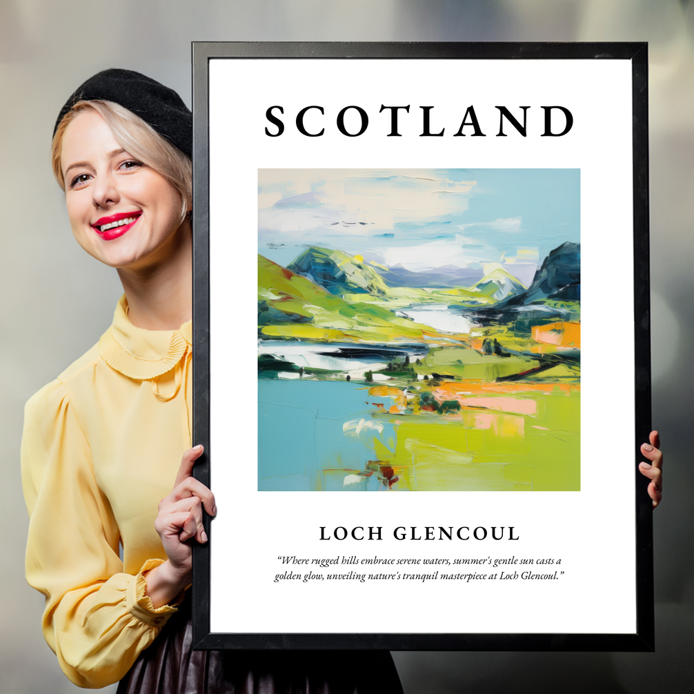 Person holding a poster of Loch Glencoul